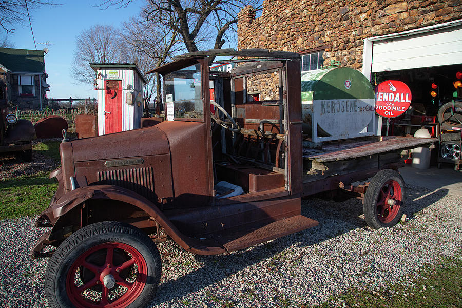 Antique truck at Garys Gay Parita on Historic Route 66 in Ash Grove Missouri #1 Photograph by Eldon McGraw