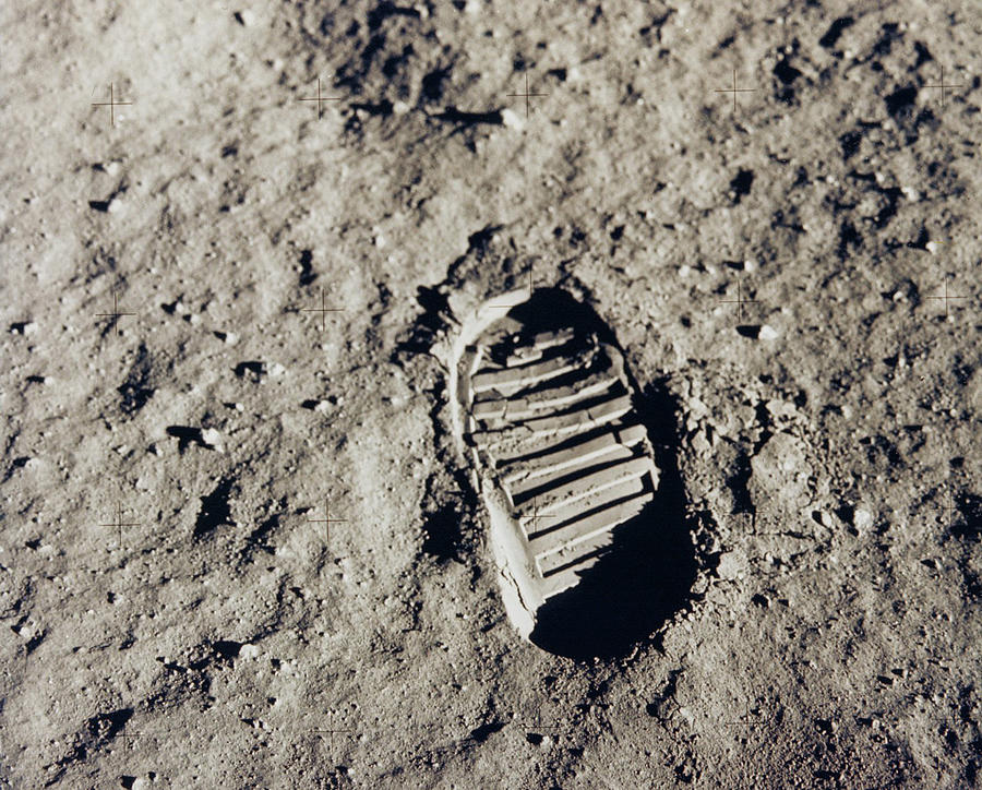 Astronaut Photograph - Apollo 11 Bootprint #1 by Nasa