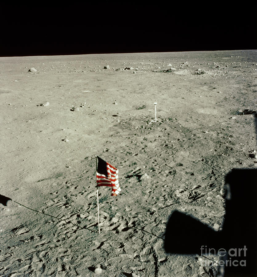 Apollo 11 - Flag, 1969 #1 Photograph by Granger