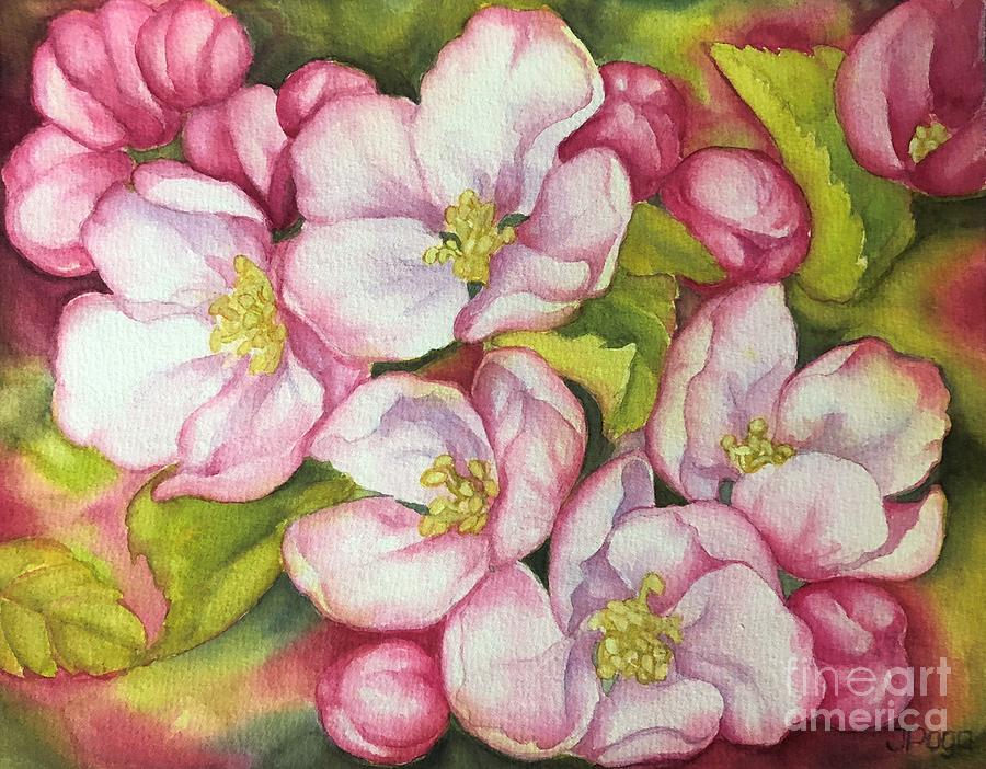 Apple blossoms #1 Painting by Inese Poga