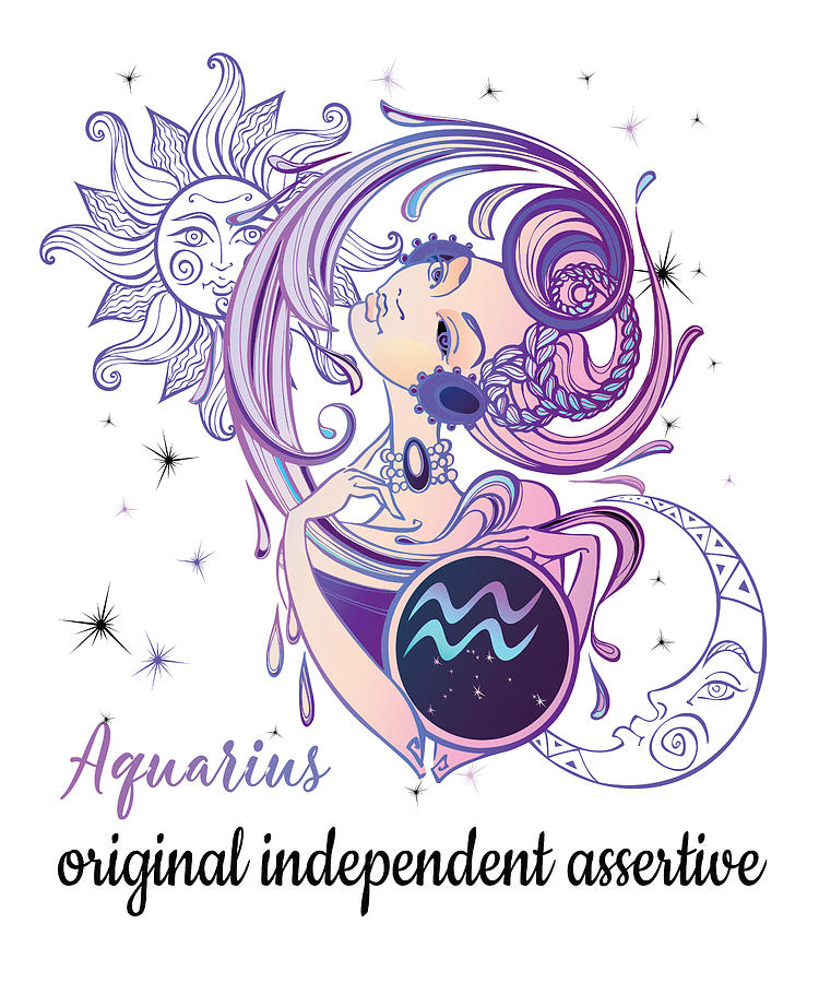 Aquarius Zodiac Sign Birthday Horoscope Digital Art by Madeby JSRG ...