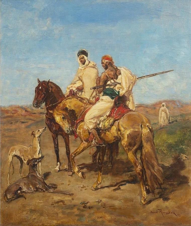 Arab Horsemen Painting by Henri Emilien Rousseau | Pixels