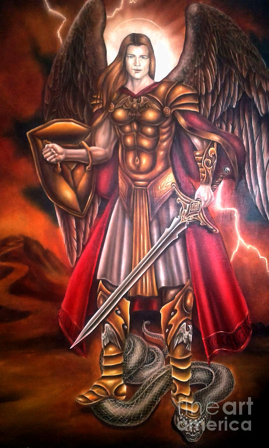 Miguel Painting - Arcangel Miguel #2 by Daniel Jimenez