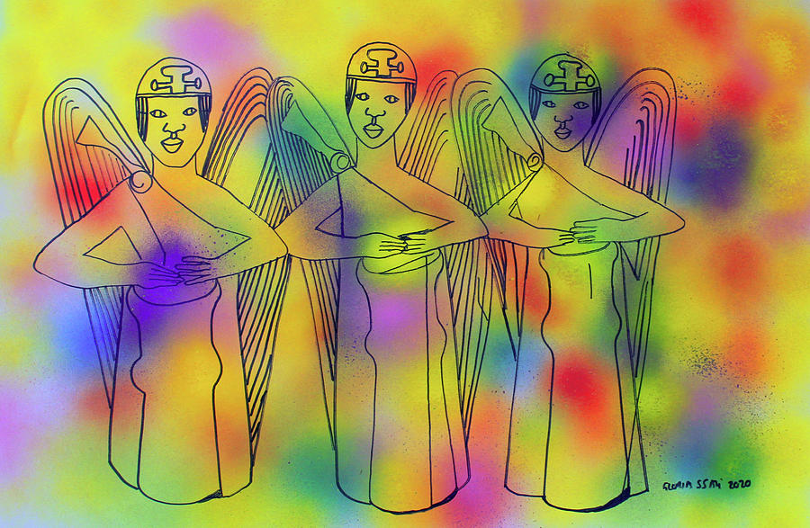 Archangels #1 Painting by Gloria Ssali