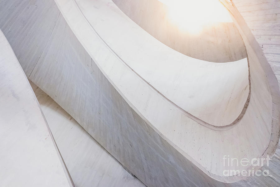 Architectural background with curved lines of warm tones and light and white color. #1 Photograph by Joaquin Corbalan