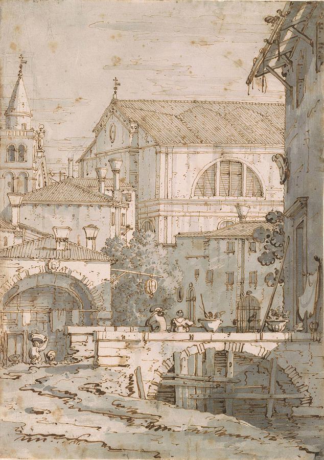 Canaletto Painting - Architectural Capriccio  #1 by Canaletto