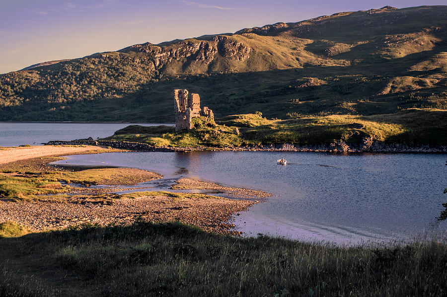 Ardvreck Castle at Sunset, Loch Assynt #1 Photograph by VWB photos