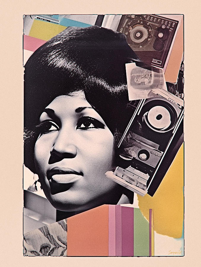 Aretha Franklin Retro Collage - Print Digital Art by SampadArt Gallery ...