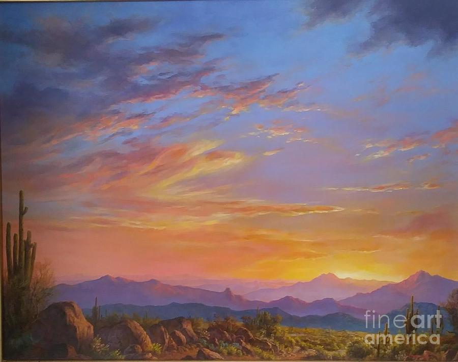 Arizona Sunset #1 Painting by Frances Marino