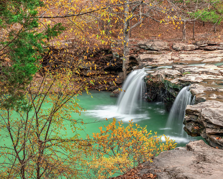 Falling Water Falls Photograph - Arkansas Falling Water Falls Autumn Splendor #1 by Gregory Ballos