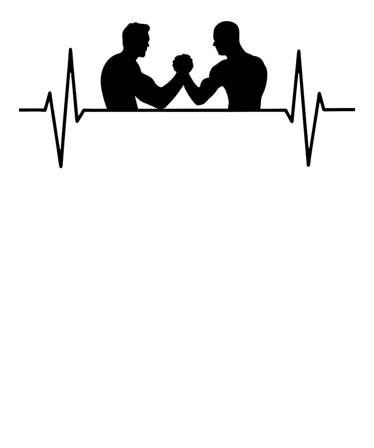 Armwrestling Arm Wrestling Heartbeat Line Gift Digital Art By John Romeo