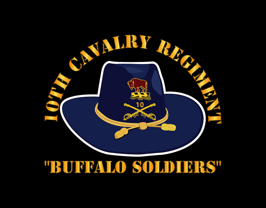 Army - 10th Cavalry Regiment w Cav Hat - Buffalo Soldiers Digital Art ...