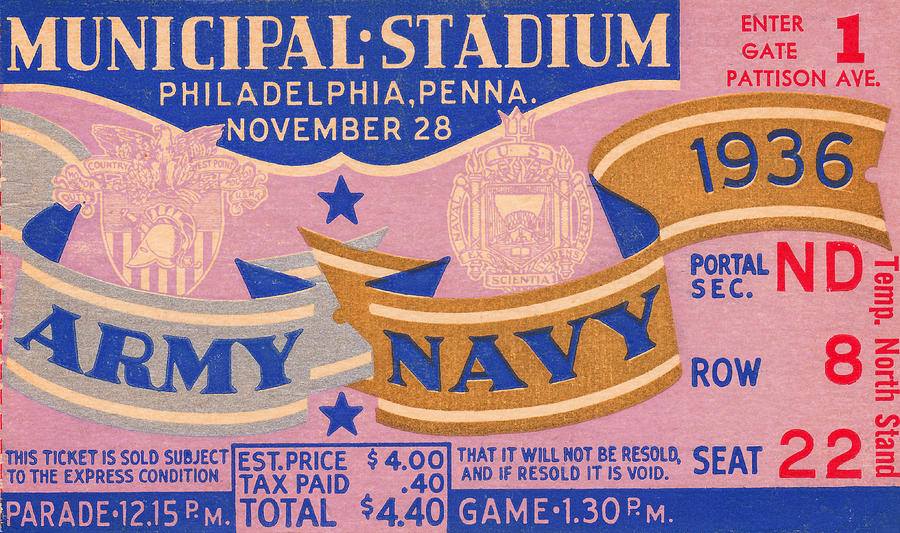 Army Navy Game 1936 Mixed Media by Row One Brand
