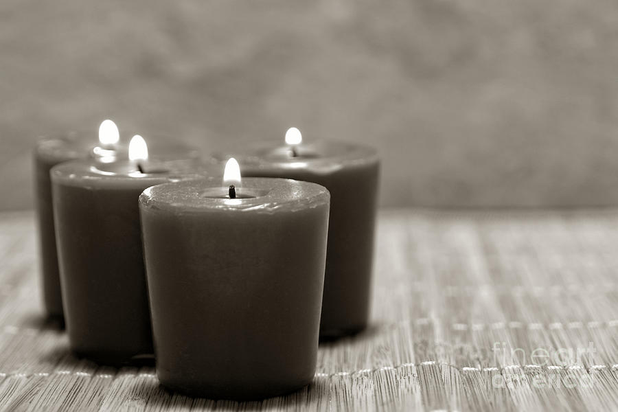 Aromatherapy Candles in a Retro Spa Photograph by Olivier Le Queinec