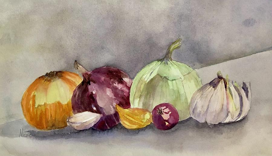 Vegetable Painting - Aromatics #1 by Nicole Curreri