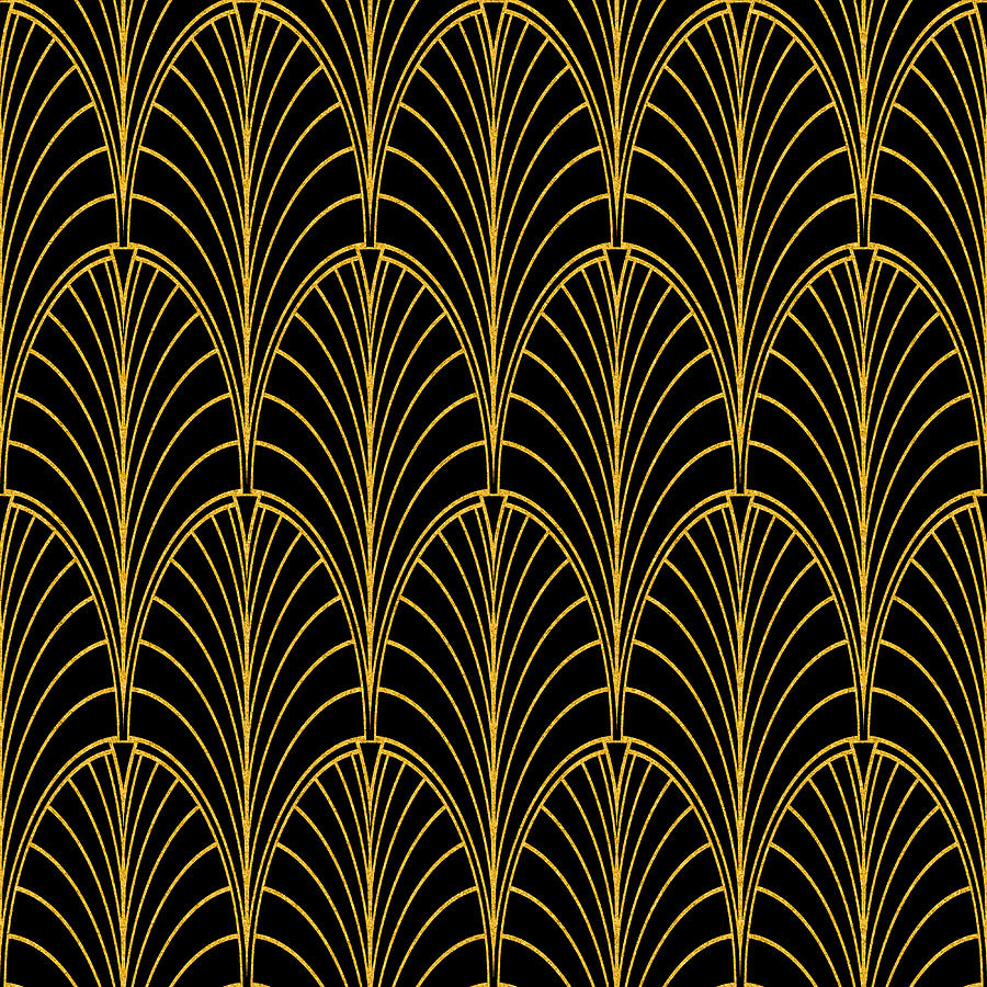 Art Deco Gold Black Seamless Pattern #1 Photograph by Oxygen
