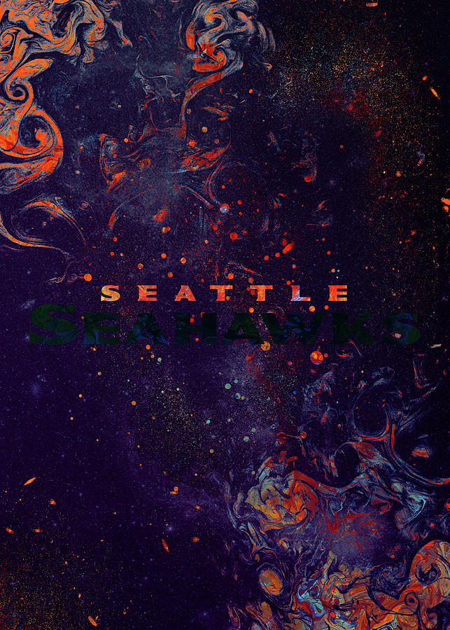 Football Nebula Seattle Seahawks Drawing by Leith Huber - Pixels