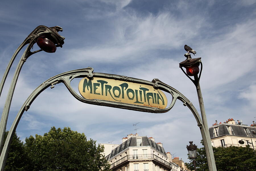 Art Nouveau metro sign, Paris #1 Photograph by Pejft