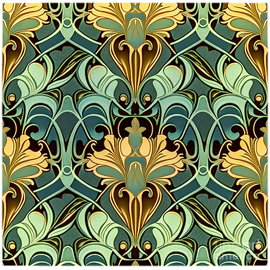 Art Nouveau Wallpaper Digital Art by John Lutheran - Fine Art America