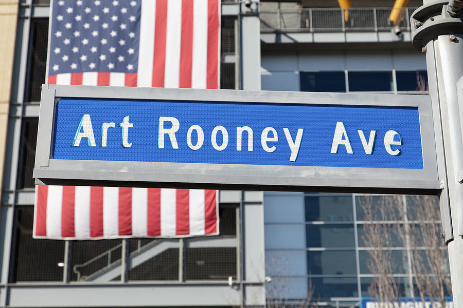 Art Rooney Ave. sign in Pittsburgh Pennsylvania #1 Photograph by Eldon McGraw