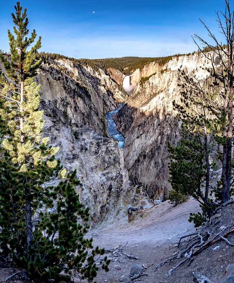 Artist Point Waterfall In Yellowstone National Park Wyoming #1 Photograph by Alex Grichenko