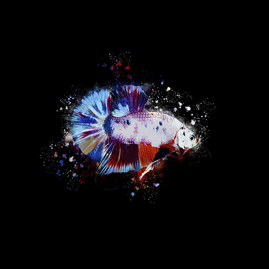 Artistic Candy Multicolor Betta Fish Digital Art by Sambel Pedes