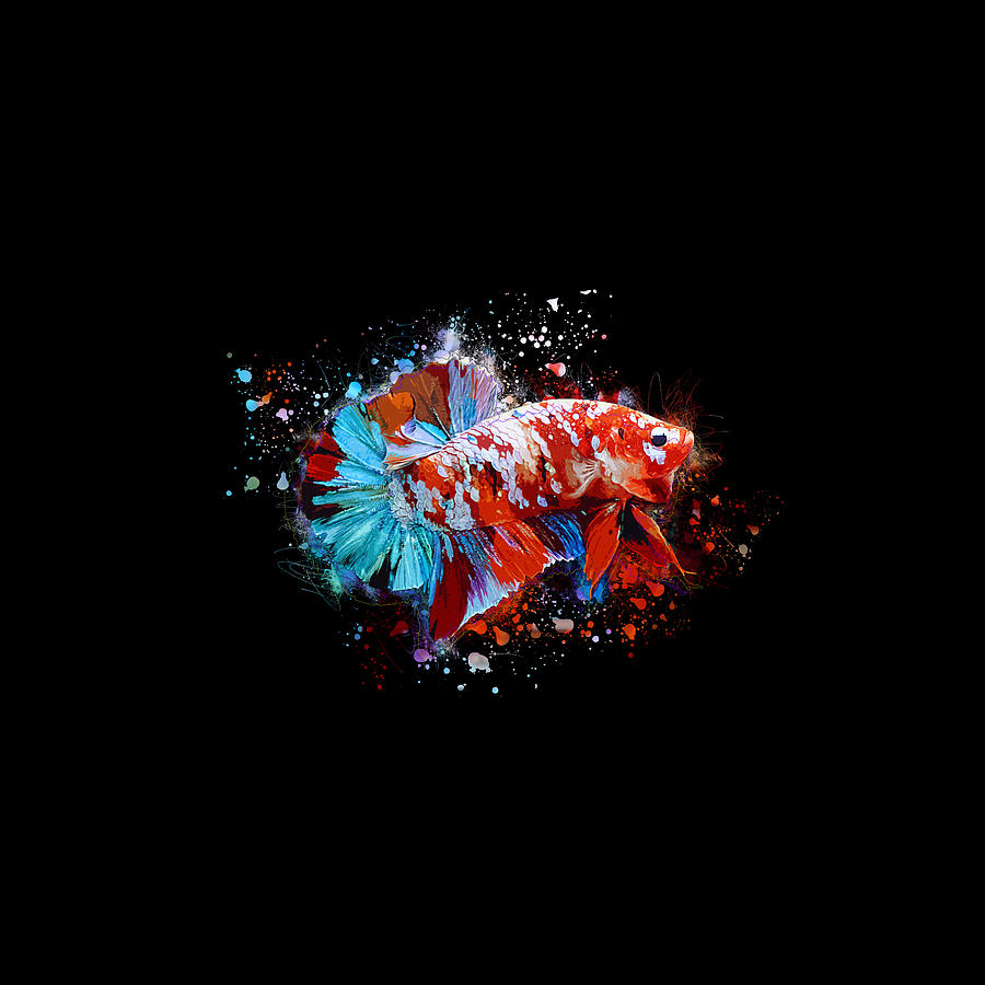 Artistic Galaxy Koi Betta Fish Digital Art by Sambel Pedes