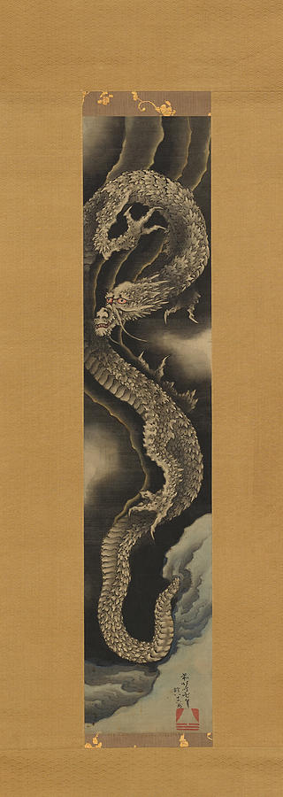 Ascending dragon Painting by Katsushika Hokusai - Fine Art America