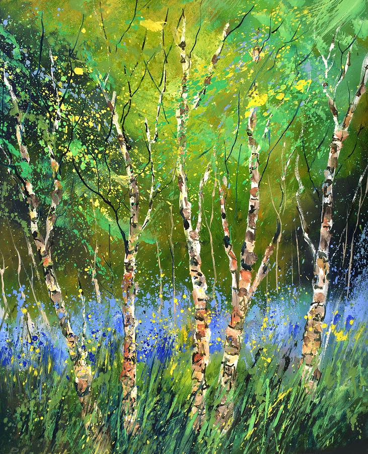 Aspen trees #1 Painting by Pol Ledent
