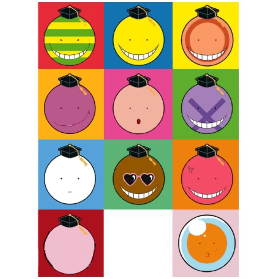 Assassination Classroom Koro Sensei all faces Poster Digital Art by ...