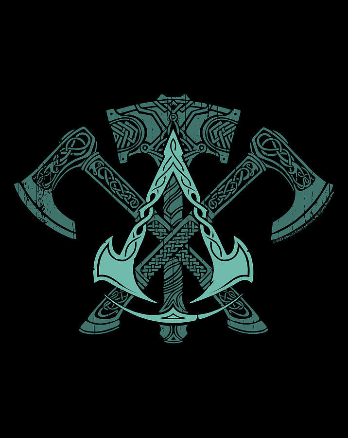 Assassin'S Creed Valhalla Axes Logo Digital Art by Jessika Bosch