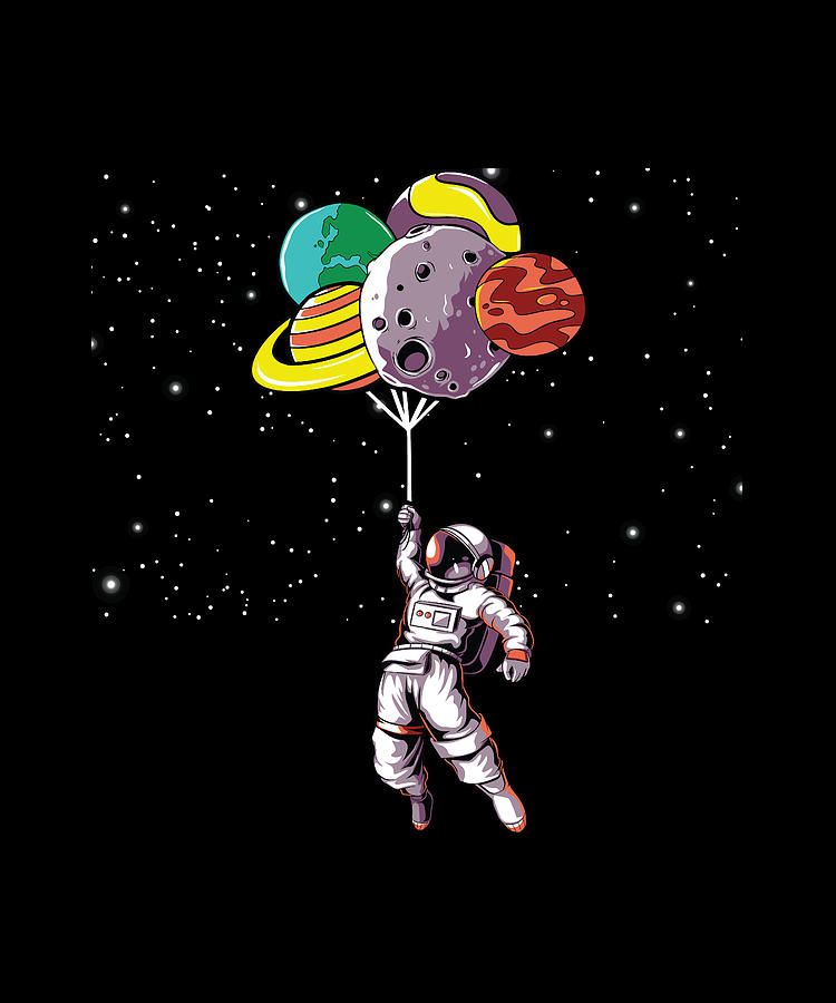 Astronaut Balloon Planet Digital Art by Steven Zimmer - Pixels