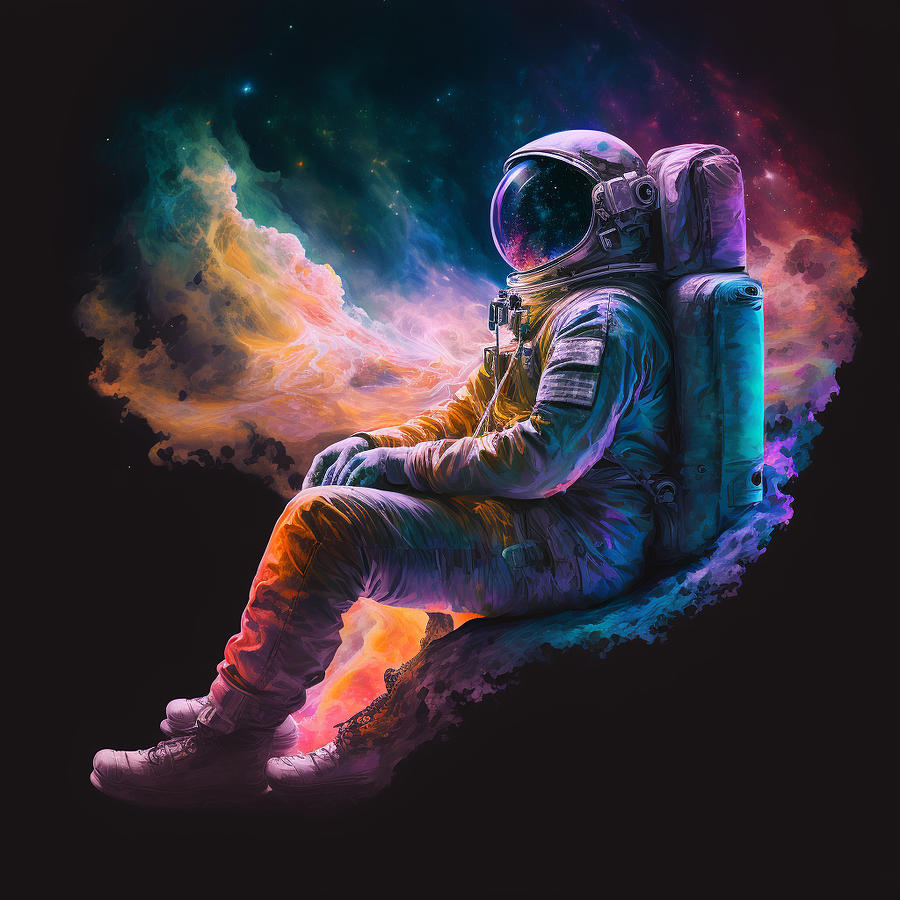 Astronaut In Space Digital Art By Andreas Gundhardt - Fine Art America