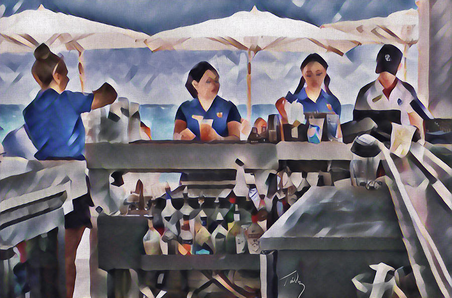 At the Bar #1 Painting by Thomas Tribby