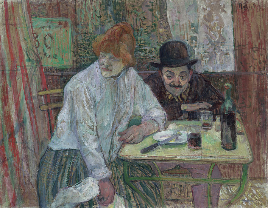 Henri De Toulouse Lautrec Painting - At the Cafe La Mie #1 by Henri de Toulouse-Lautrec