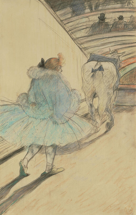 At the Circus Entering the Ring, from 1899 Drawing by Henri de Toulouse-Lautrec