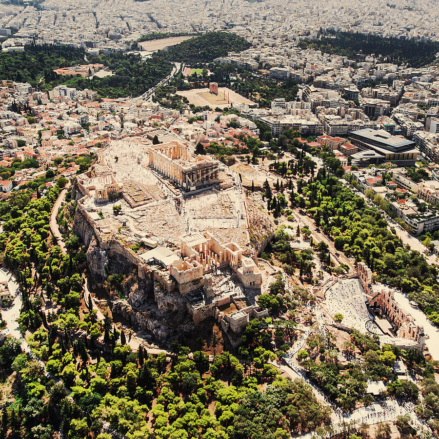 Athens Acropolis aerial view #1 Photograph by DKart