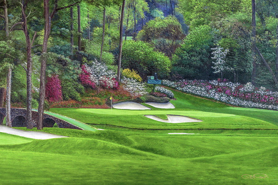 Augusta National Golf Club Masters Tournament Hole 12 Golden Bell golf  course oil painting art print Painting by Phil Reich - Pixels