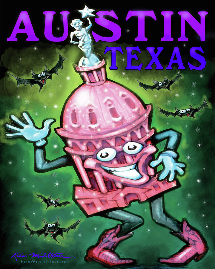 Austin Texas Digital Art by Kevin Middleton
