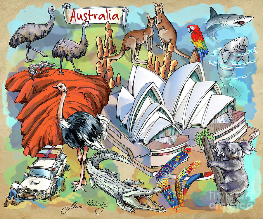 Australia #1 Digital Art by Maria Rabinky