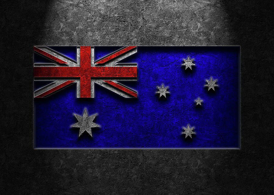 Australian Flag Stone Texture Repost Digital Art
