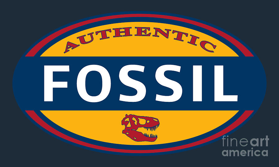 Authentic Fossil Logo with Dinosaur Skull for the Old Fogie in Your Life 1 Digital Art by Glen Evans Pixels