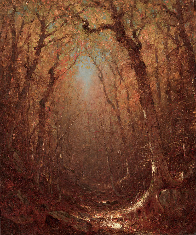 Autumn, a Wood Path #2 Painting by Sanford Robinson Gifford