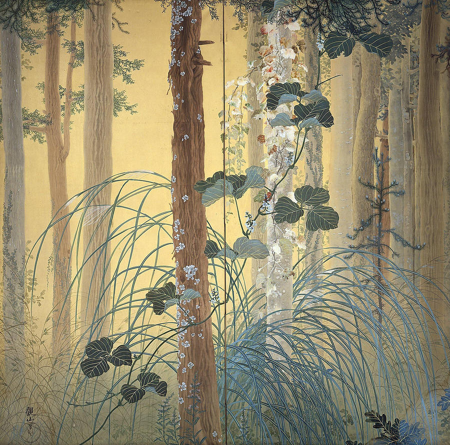 Tree Painting - Autumn among Trees      #1 by Kanzan Shimomura