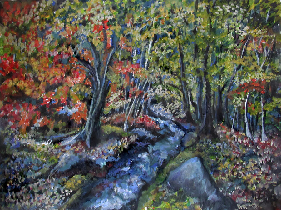 Autumn Brook #1 Painting by Jean Batzell Fitzgerald