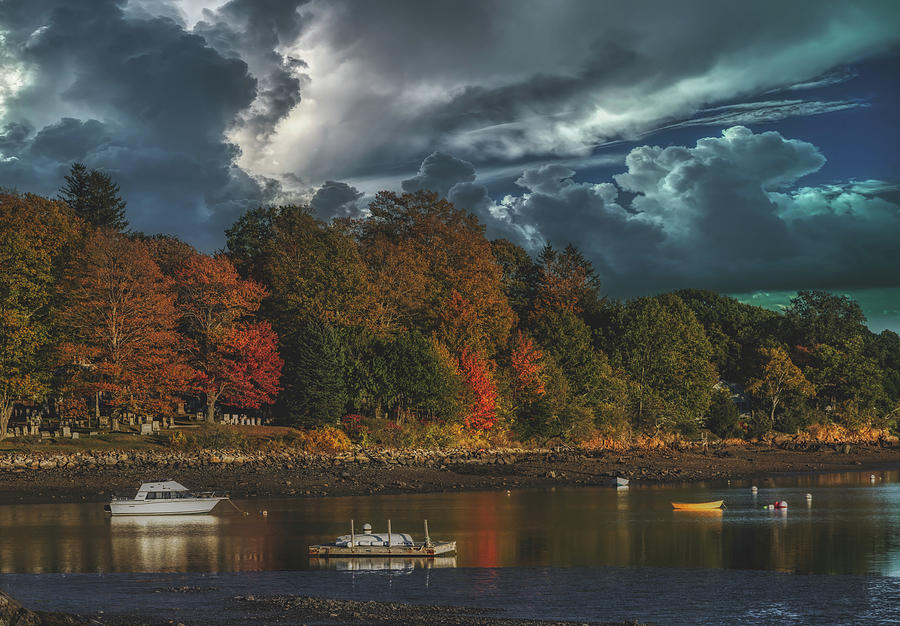 Boat Photograph - Autumn Evening in the Cove #1 by Mountain Dreams