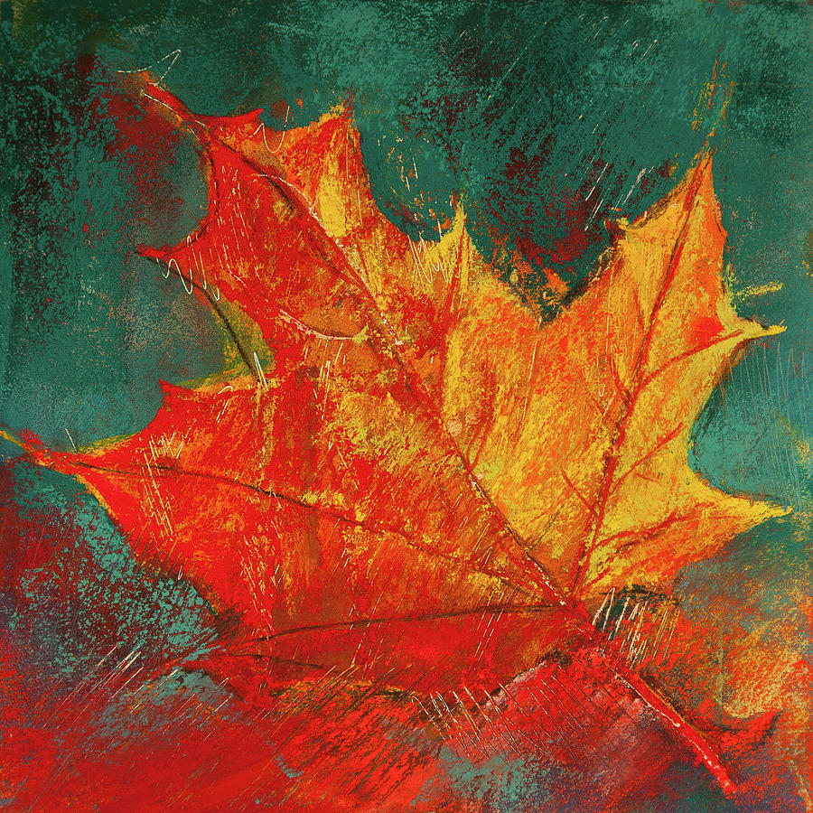 Autumn Leaf #1 Pastel by David Patterson