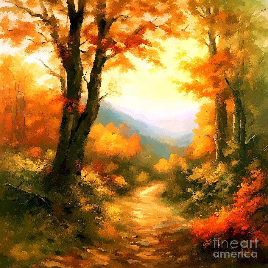 Autumn path #1 Digital Art by Jerzy Czyz