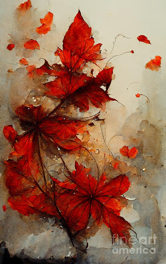 Fall Digital Art - Autumn Red #1 by Sabantha