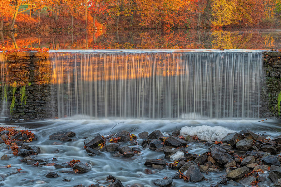 Autumn Waterfall Bitonality #2 Photograph by Angelo Marcialis